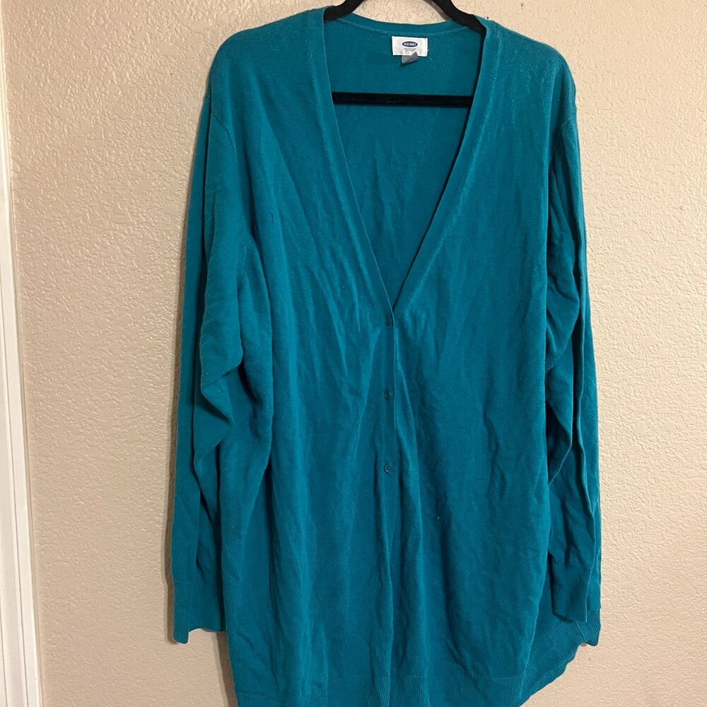 Old Navy Teal Cardigan - Size 4X